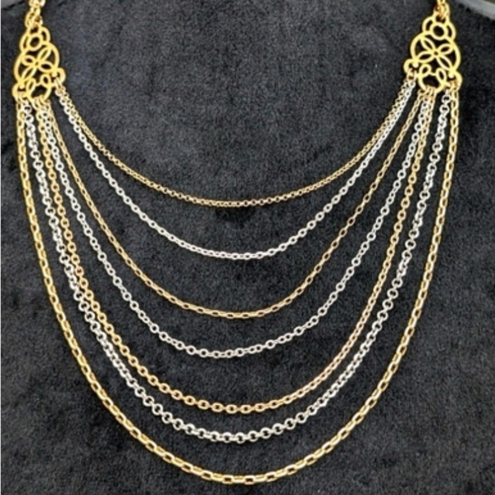 Brighton Cleopatra Gold and Silver Multi-Layer Necklace